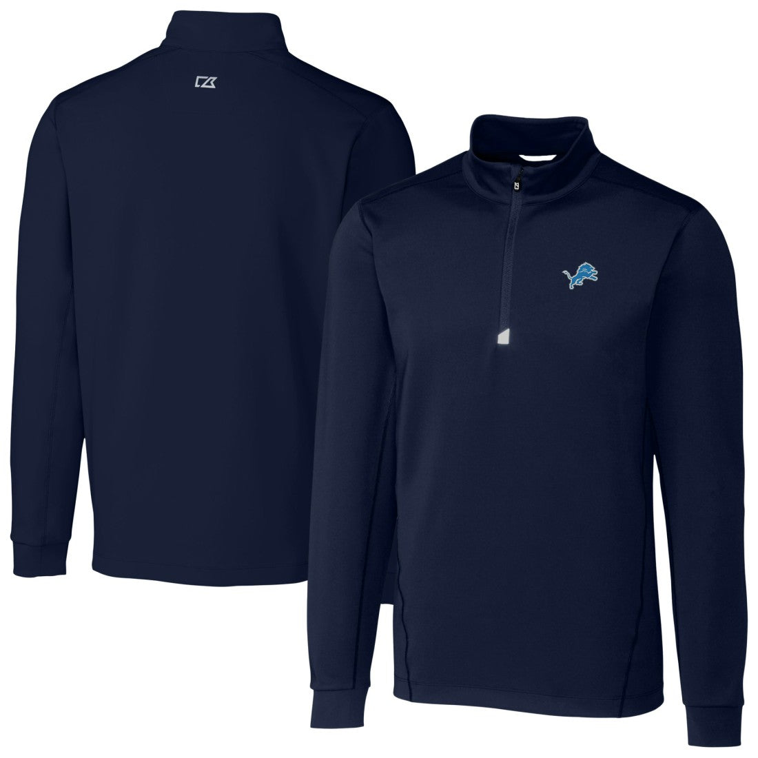 Detroit Lions Cutter & Buck Big & Tall Traverse Stretch Quarter-Zip Top - Navy sale