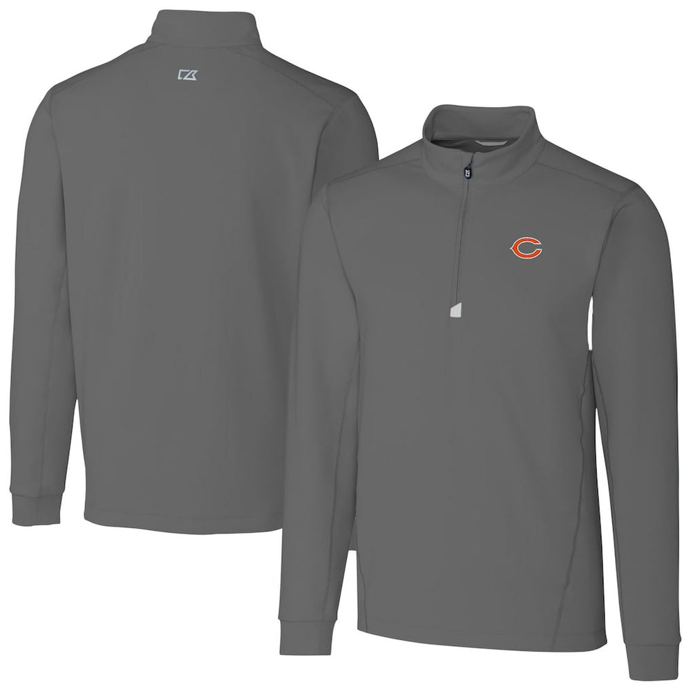 Chicago Bears Cutter & Buck Big & Tall Traverse Stretch Quarter-Zip Top - Gray cheap