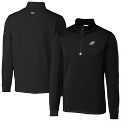 Philadelphia Eagles Cutter & Buck Big & Tall Traverse Stretch Quarter-Zip Top - Black sale