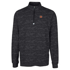Cincinnati Bengals Cutter & Buck Big & Tall Traverse Eco Camo Tri-Blend DryTec Quarter-Zip Jacket - Black for sale