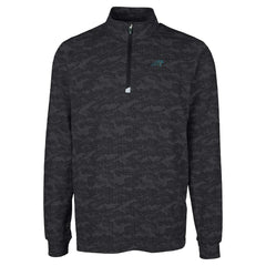 Carolina Panthers Cutter & Buck Big & Tall Traverse Eco Camo Tri-Blend DryTec Quarter-Zip Jacket - Black for sale