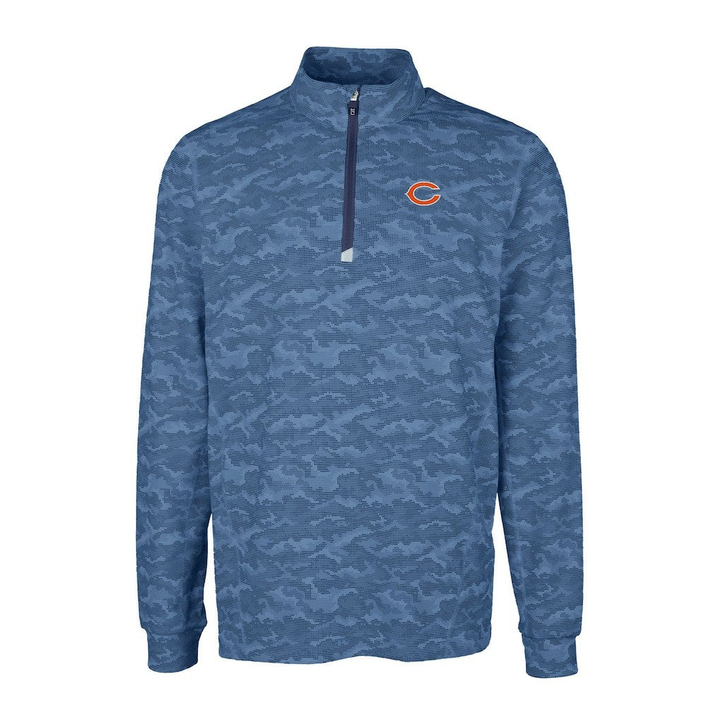 Chicago Bears Cutter & Buck Big & Tall Traverse Eco Camo Tri-Blend DryTec Quarter-Zip Jacket - Navy outlet