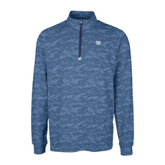 New York Giants Cutter & Buck Big & Tall Traverse Stretch Eco Camo Print DryTec Quarter-Zip Top - Navy online
