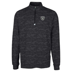 Las Vegas Raiders Cutter & Buck Big & Tall Traverse Eco Camo Tri-Blend DryTec Quarter-Zip Jacket - Black outlet