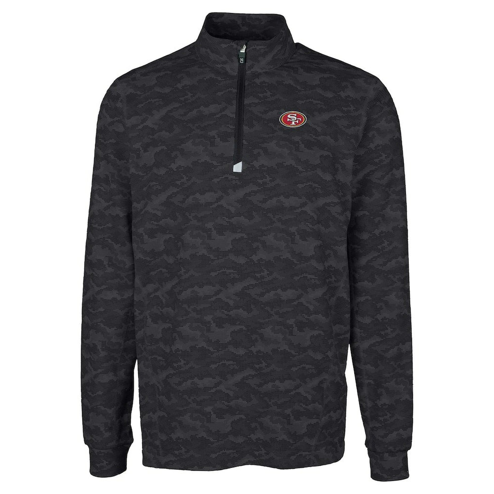 San Francisco 49ers Cutter & Buck Big & Tall Traverse Eco Camo Tri-Blend DryTec Quarter-Zip Jacket - Black sale