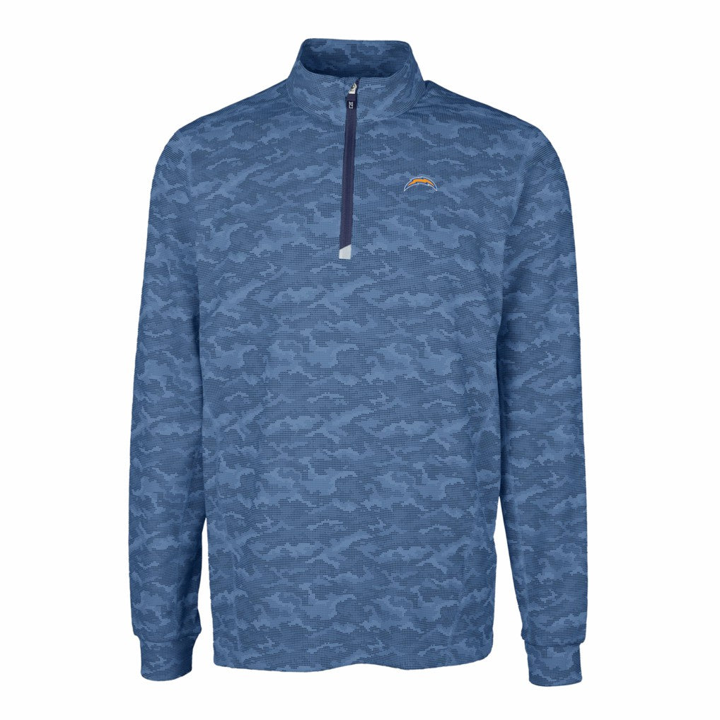 Los Angeles Chargers Cutter & Buck Big & Tall Traverse Eco Camo Tri-Blend DryTec Quarter-Zip Jacket - Navy online
