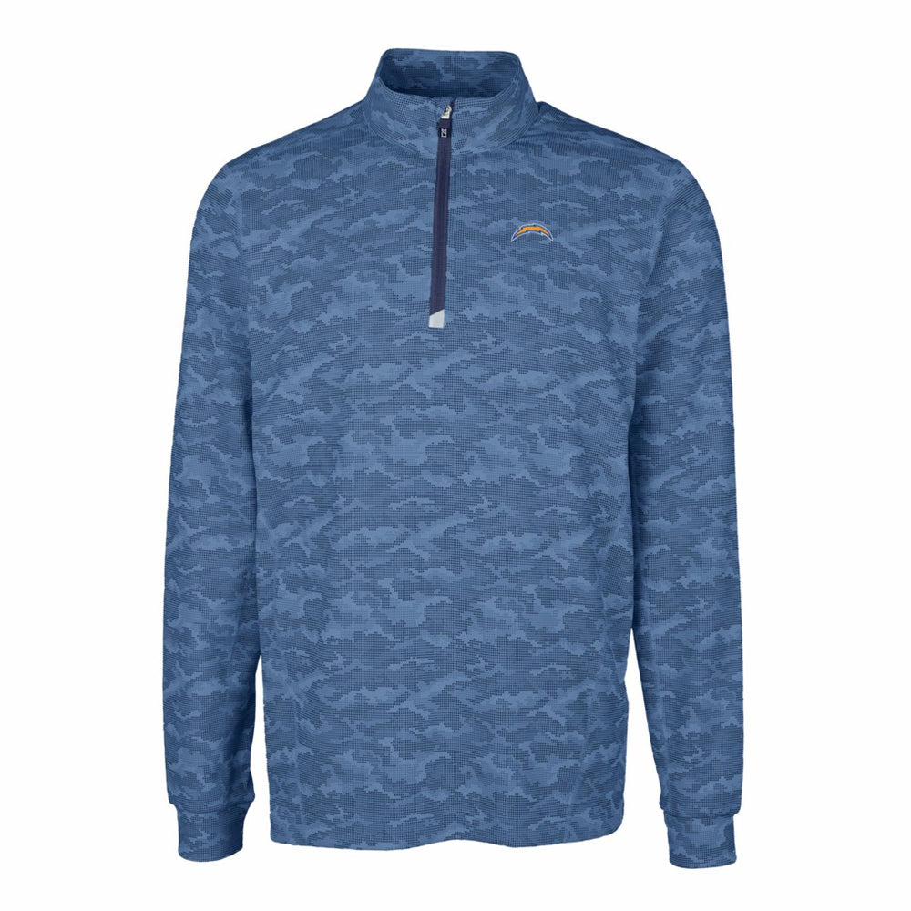 Los Angeles Chargers Cutter & Buck Big & Tall Traverse Eco Camo Tri-Blend DryTec Quarter-Zip Jacket - Navy online
