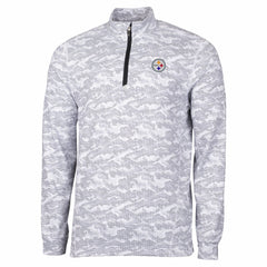 Pittsburgh Steelers Cutter & Buck Big & Tall Traverse Eco Camo Tri-Blend DryTec Quarter-Zip Jacket - Charcoal outlet