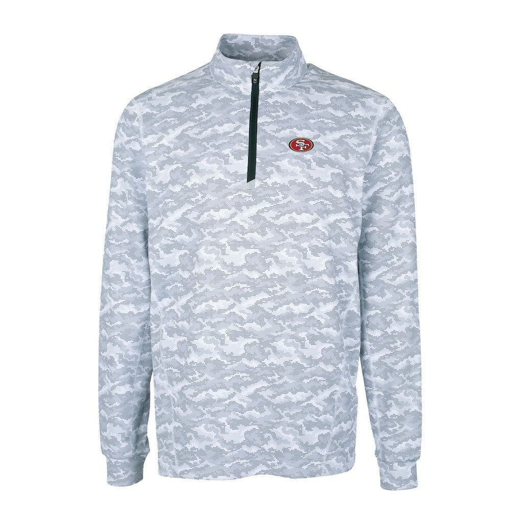 San Francisco 49ers Cutter & Buck Big & Tall Traverse Eco Camo Tri-Blend DryTec Quarter-Zip Jacket - Charcoal outlet
