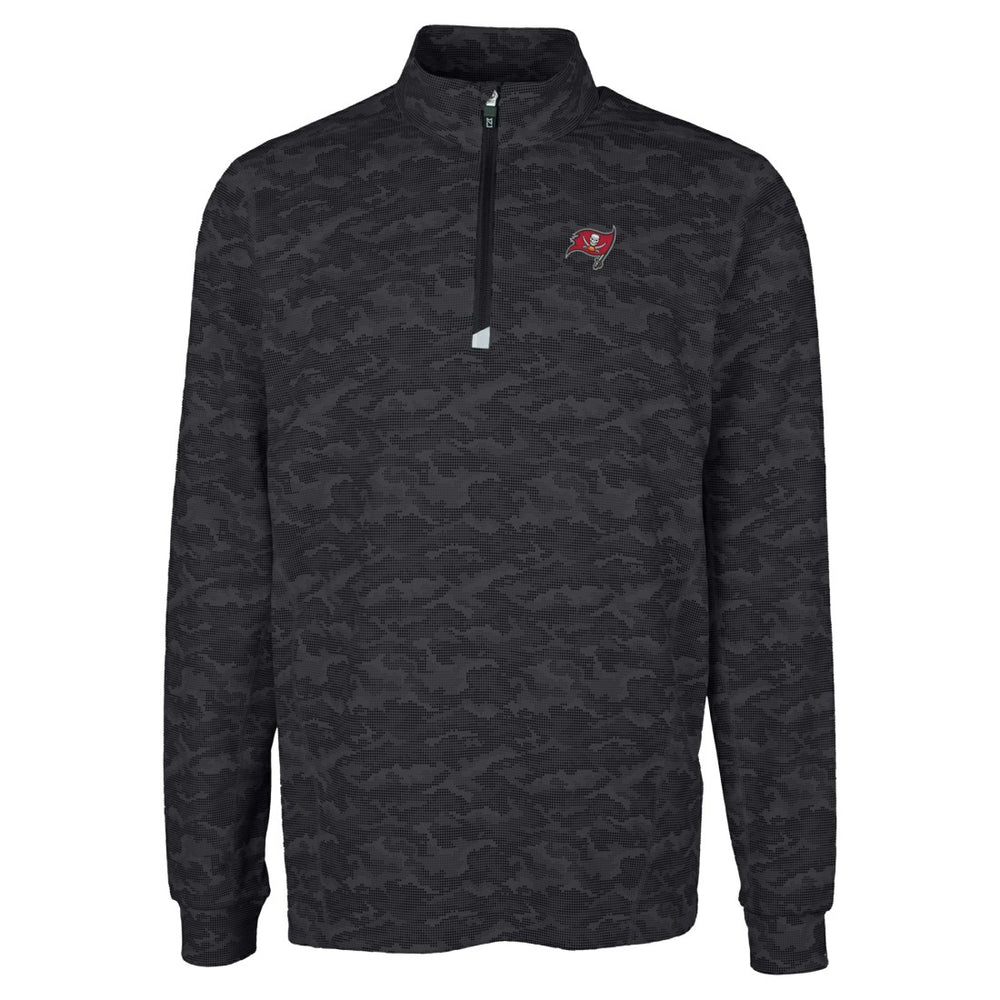 Tampa Bay Buccaneers Cutter & Buck Big & Tall Traverse Eco Camo Tri-Blend DryTec Quarter-Zip Jacket - Black cheap