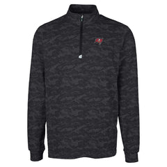 Tampa Bay Buccaneers Cutter & Buck Big & Tall Traverse Eco Camo Tri-Blend DryTec Quarter-Zip Jacket - Black cheap