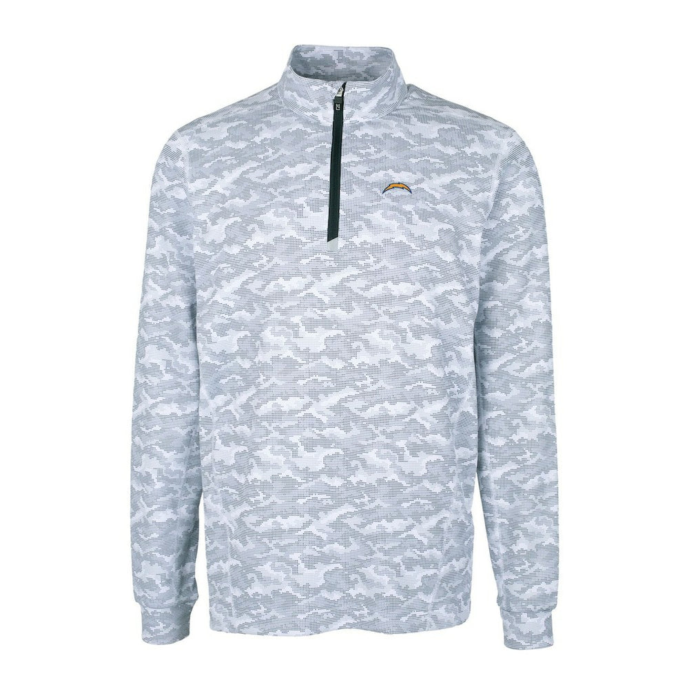 Los Angeles Chargers Cutter & Buck Big & Tall Traverse Eco Camo Tri-Blend DryTec Quarter-Zip Jacket - Charcoal discount