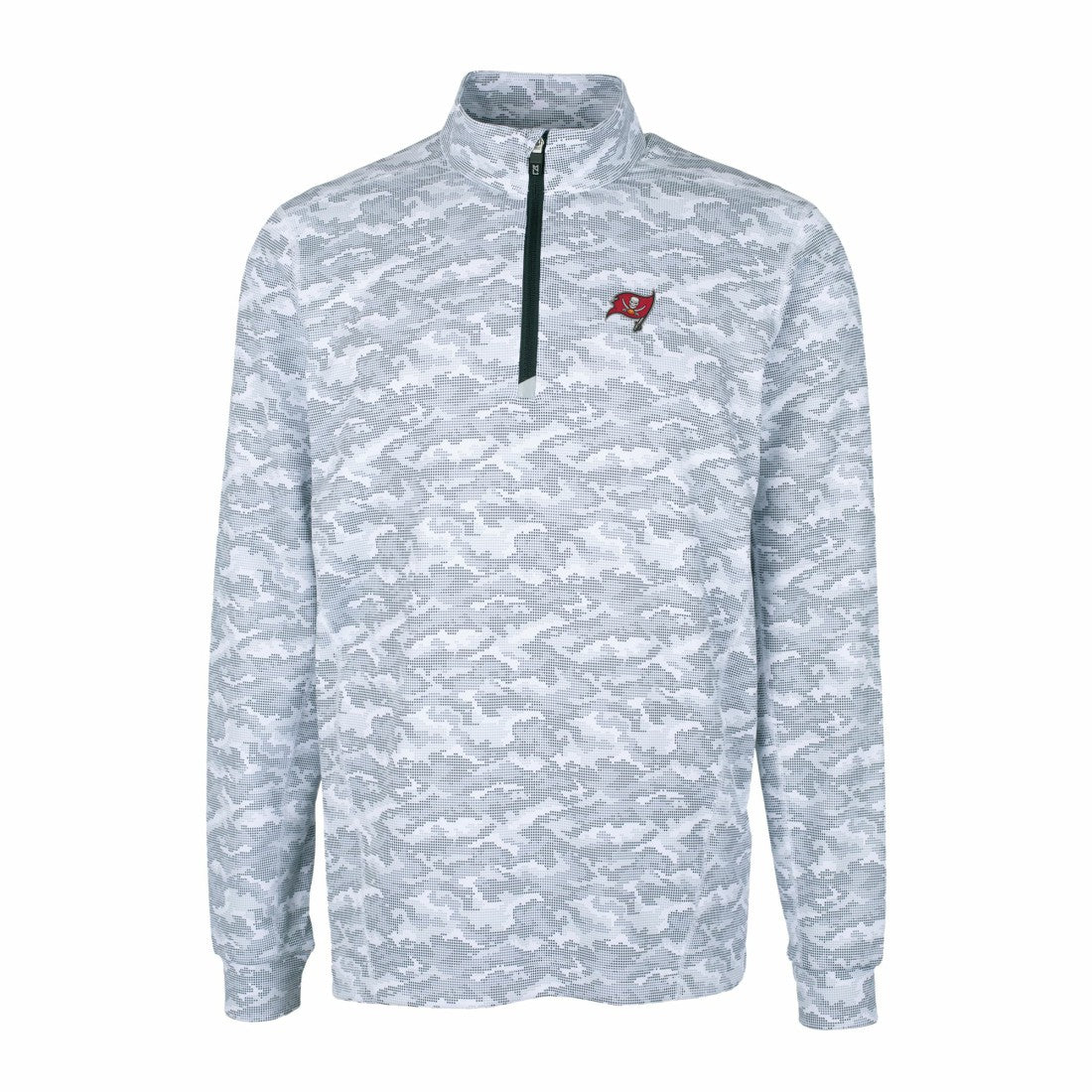 Tampa Bay Buccaneers Cutter & Buck Big & Tall Traverse Eco Camo Tri-Blend DryTec Quarter-Zip Jacket - Charcoal sale