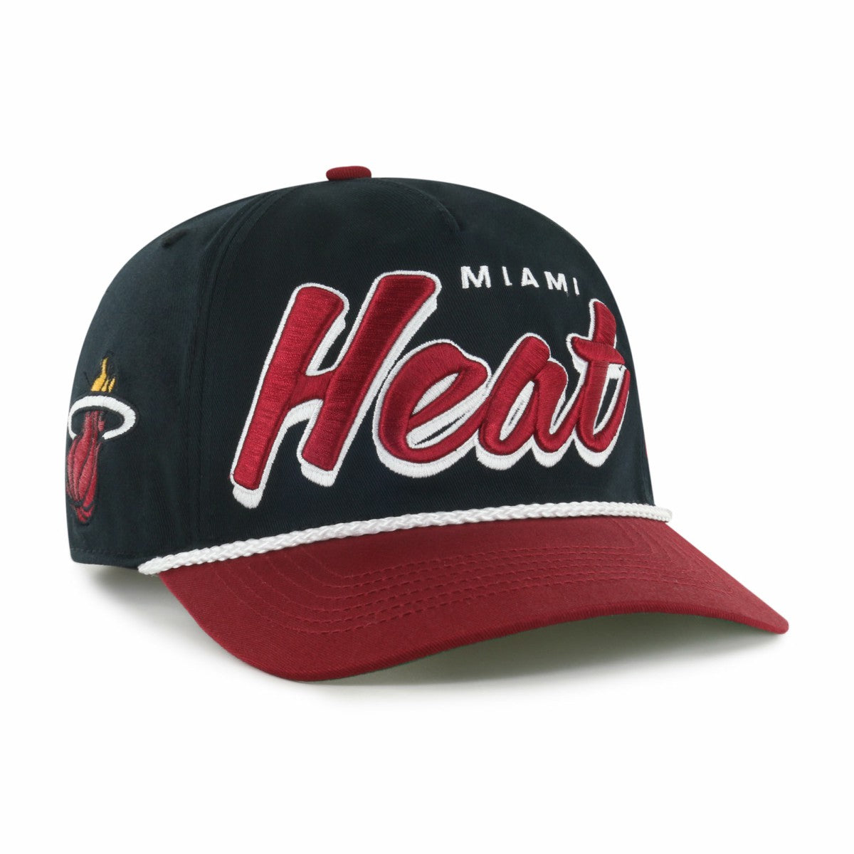 Miami Heat '47 Dropshadow Rope Hitch Adjustable Hat - Black/Red | 47 brand shop