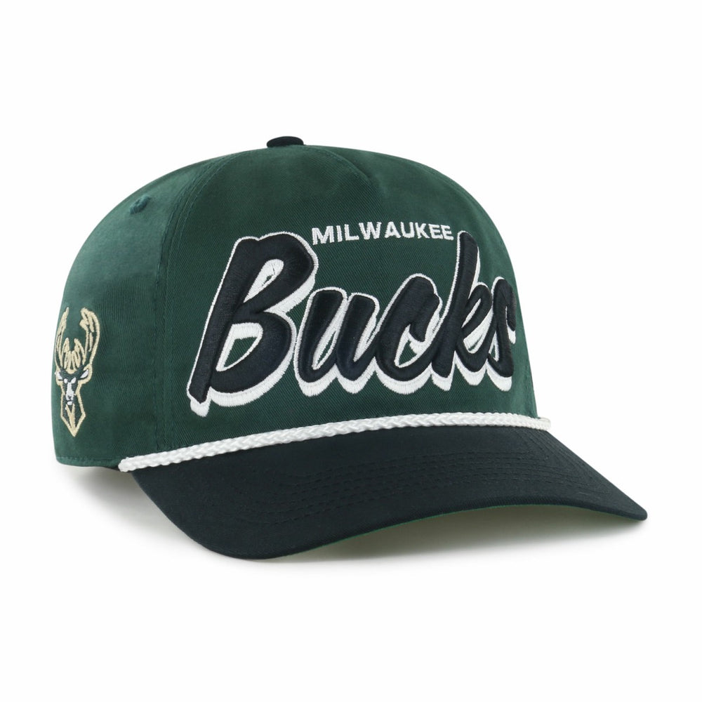 Milwaukee Bucks '47 Dropshadow Rope Hitch Adjustable Hat - Hunter Green/Black | 47 brand on sale