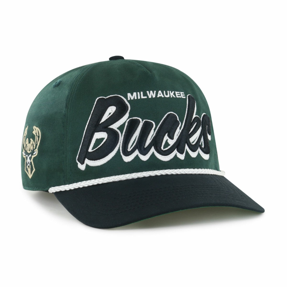 Milwaukee Bucks '47 Dropshadow Rope Hitch Adjustable Hat - Hunter Green/Black | 47 brand on sale