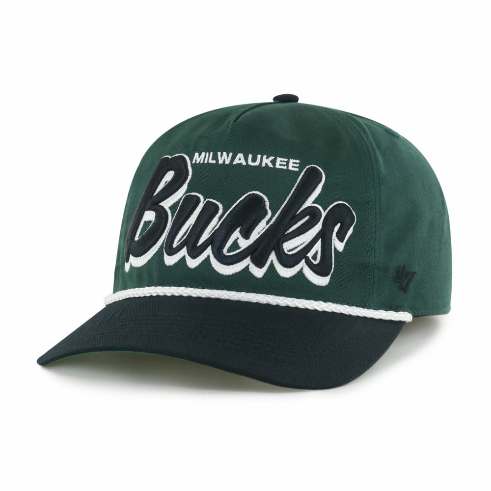 Milwaukee Bucks '47 Dropshadow Rope Hitch Adjustable Hat - Hunter Green/Black | 47 brand on sale