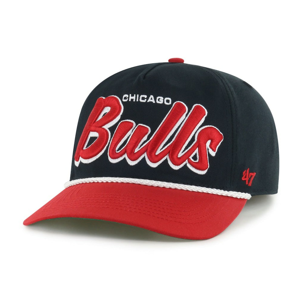 Chicago Bulls '47 Dropshadow Rope Hitch Adjustable Hat - Black/Red | 47 brand for sale