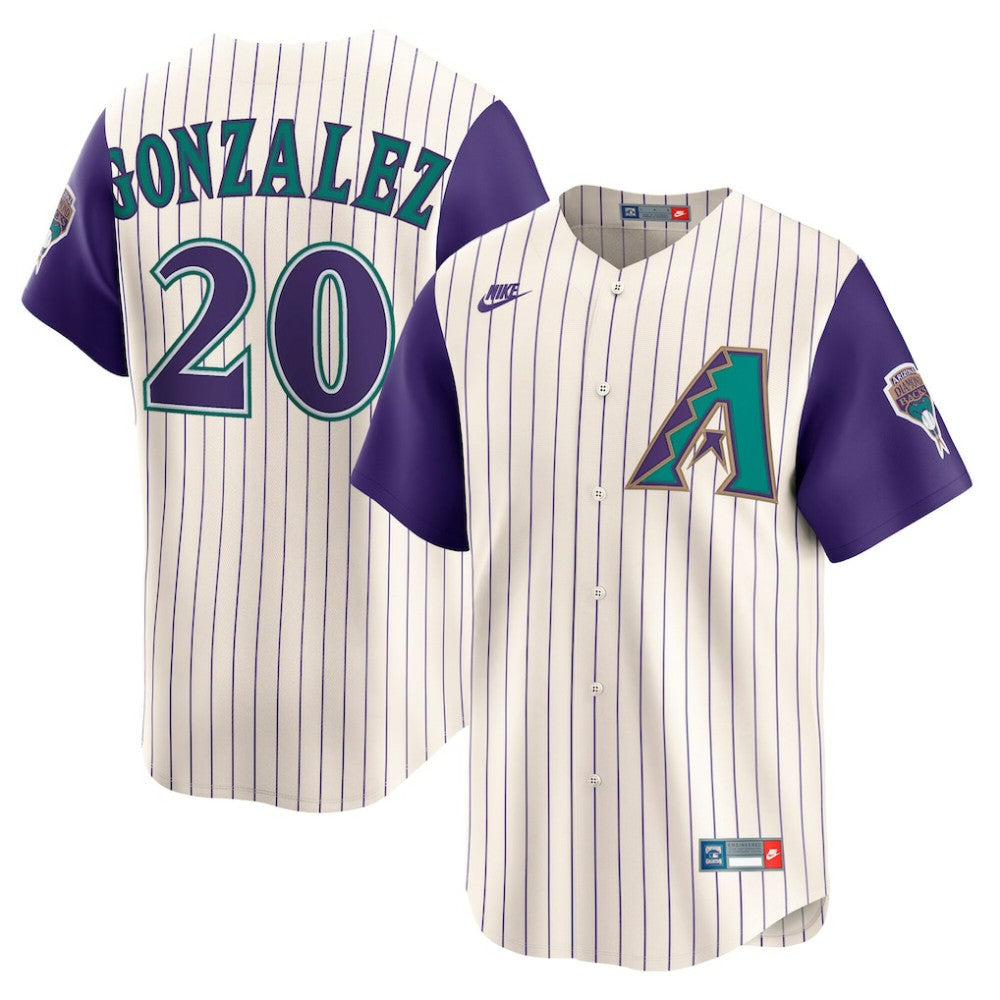 Luis Gonzalez Arizona Diamondbacks Throwback Cooperstown Collection Limited Jersey - Cream | Nike