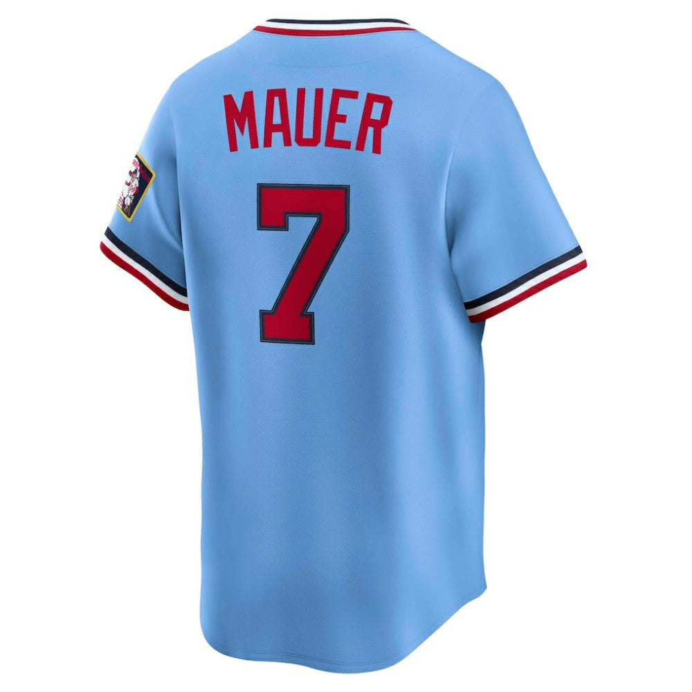 Joe Mauer Minnesota Twins Throwback Cooperstown Collection Limited Jersey - Light Blue | Nike