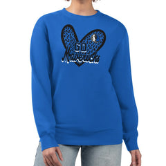 Dallas Mavericks G-III 4Her by Carl Banks Women's Leopard Heart Fleece Pullover Sweatshirt sale - Royal cheap
