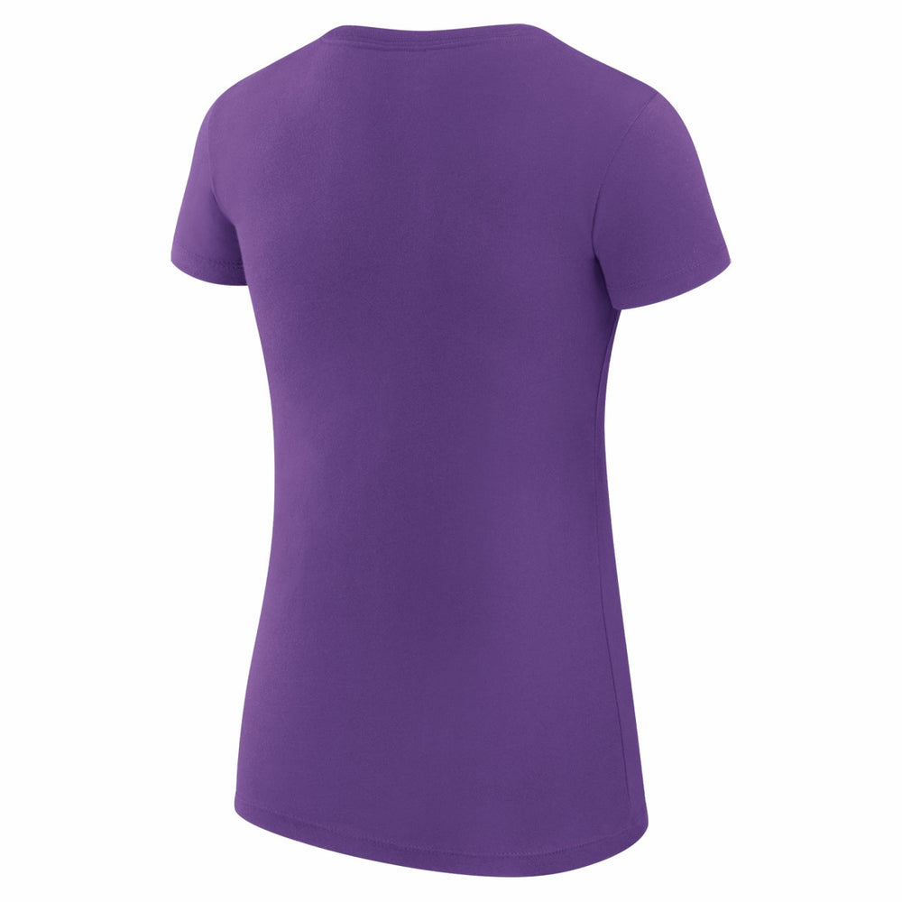 Los Angeles Lakers G-III 4Her by Carl Banks Women's Super-Slim Fit Lightweight Leopard Heart T-Shirt - Purple on sale