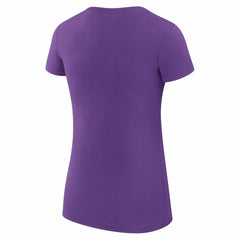 Los Angeles Lakers G-III 4Her by Carl Banks Women's Super-Slim Fit Lightweight Leopard Heart T-Shirt - Purple on sale