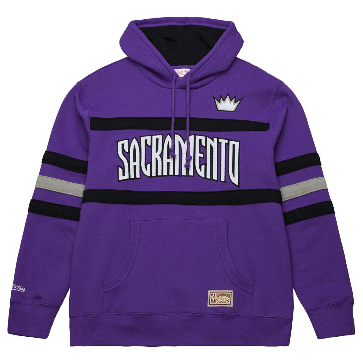 Sacramento Kings Hardwood Classics Nights Head Coach Pullover Hoodie - Purple | Mitchell & Ness on sale