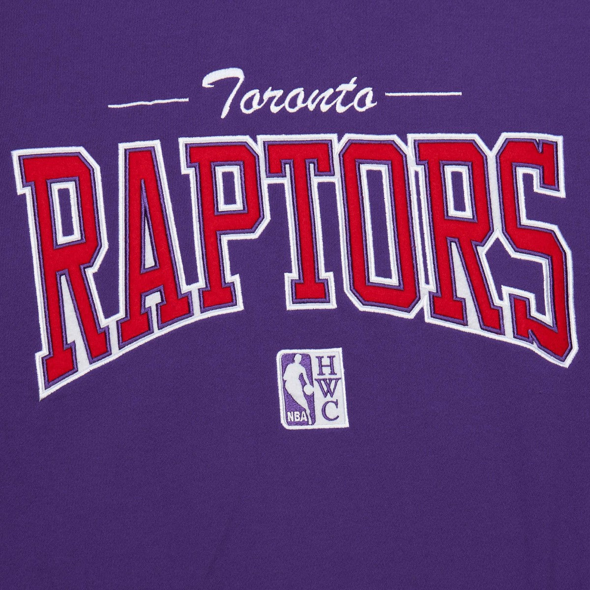 Toronto Raptors Hardwood Classics There & Back 2.0 Vintage Pullover Sweatshirt - Purple | Mitchell & Ness outlet