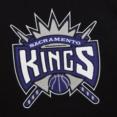 Sacramento Kings Chainstitch Applique Vintage Heavyweight Pullover Hoodie - Black | Mitchell & Ness discount