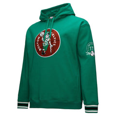 Boston Celtics Chainstitch Applique Vintage Heavyweight Pullover Hoodie - Kelly Green | Mitchell & Ness for sale