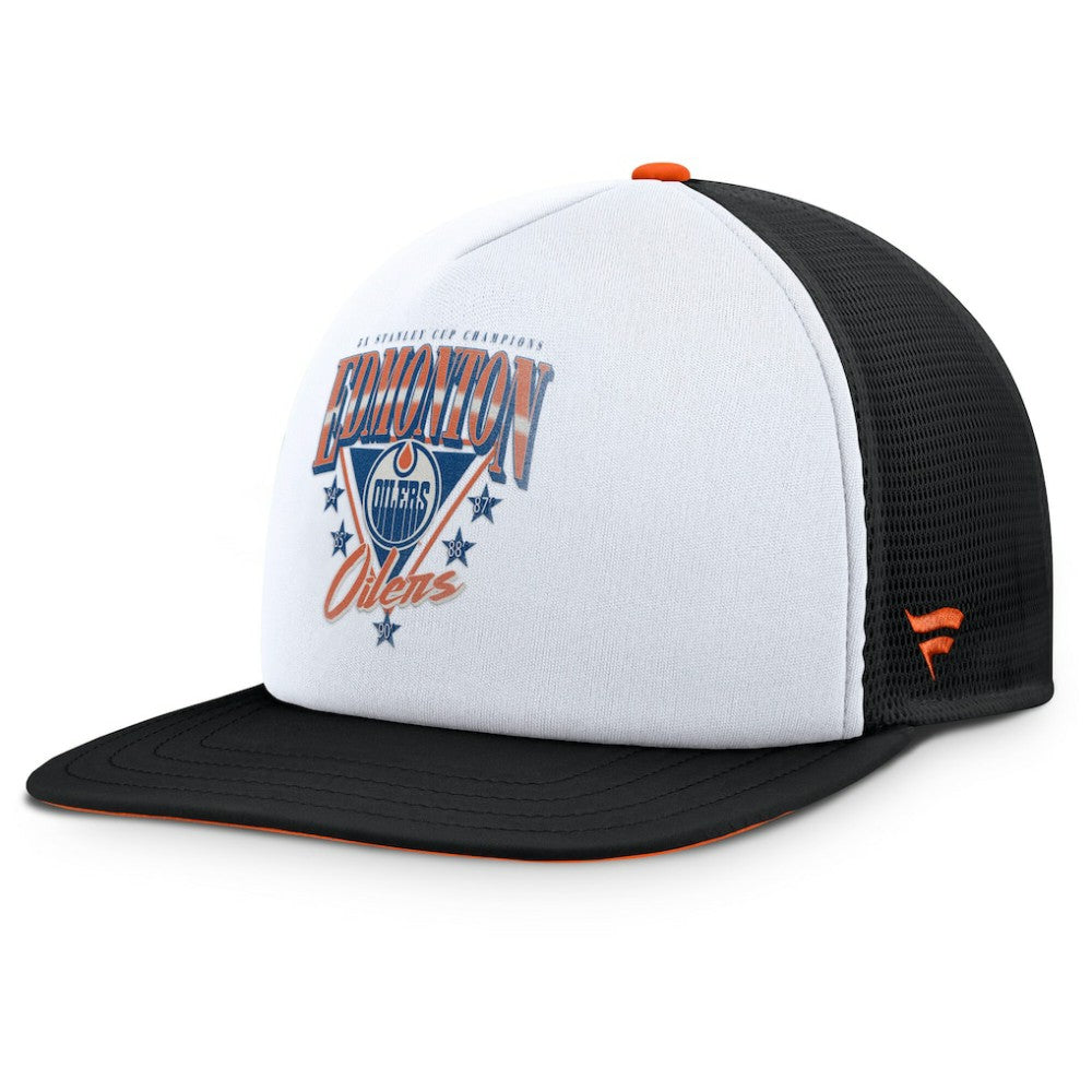 Edmonton Oilers Fanatics Decades Collection Foam Front Snapback Hat White/Black