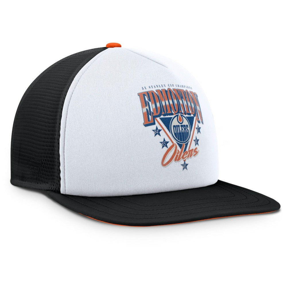 Edmonton Oilers Fanatics Decades Collection Foam Front Snapback Hat White/Black