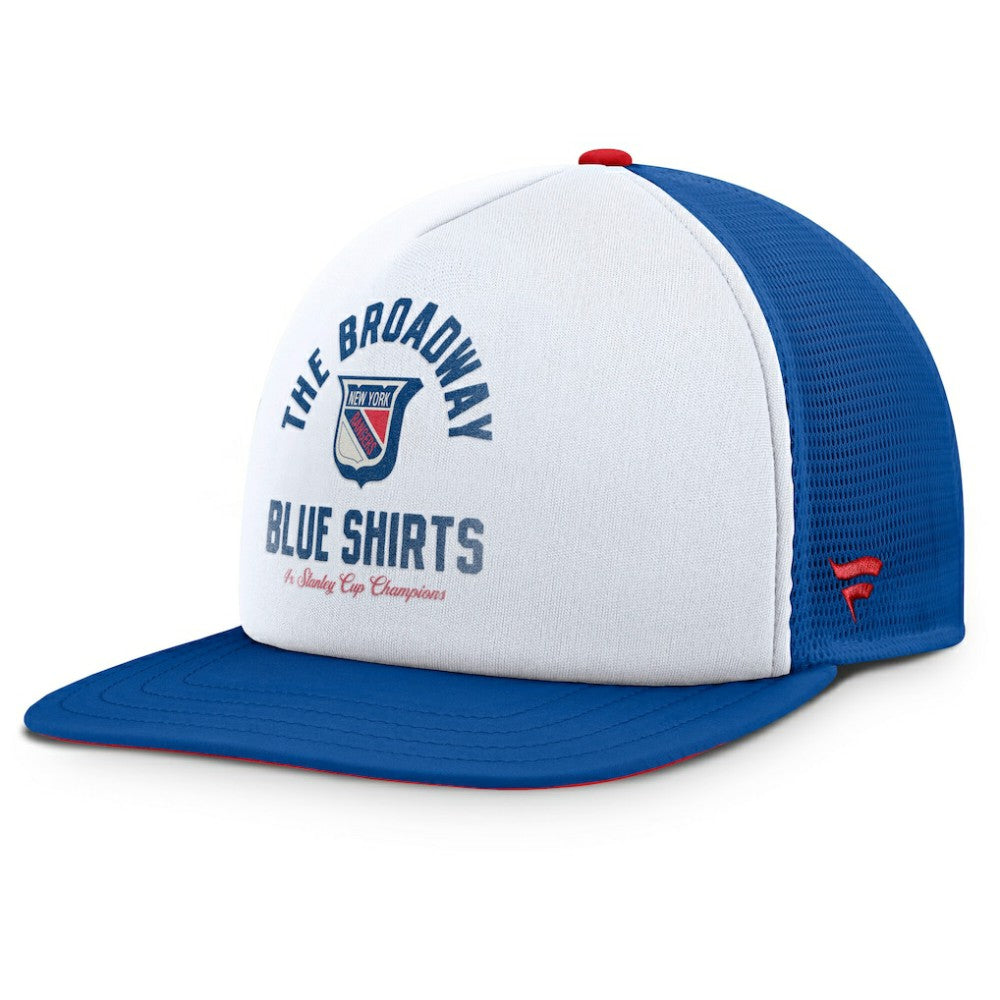 New York Rangers Fanatics Decades Collection Foam Front Snapback Hat White/Royal