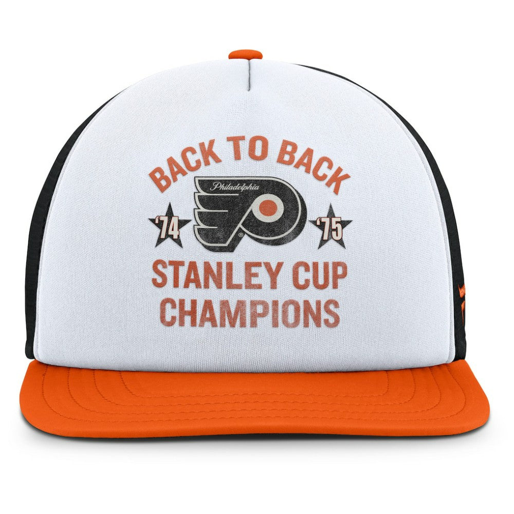 Philadelphia Flyers Fanatics Decades Collection Foam Front Snapback Hat White/Orange