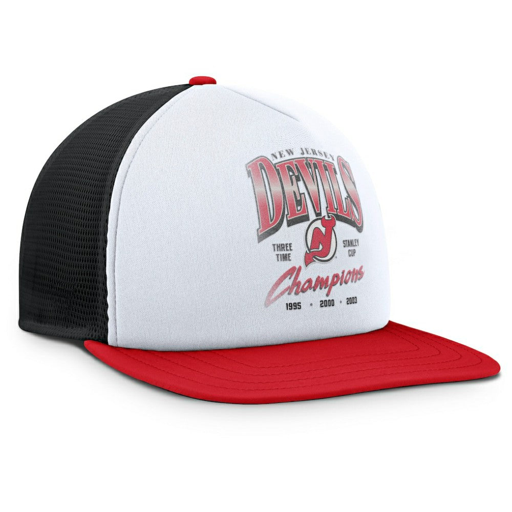 New Jersey Devils Fanatics Decades Collection Foam Front Snapback Hat White/Red