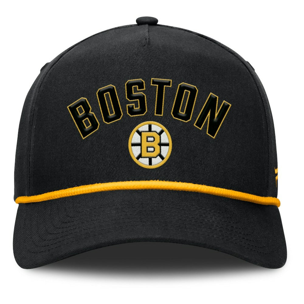 Boston Bruins Fanatics Decades Collection A-Frame Rope Adjustable Hat Black