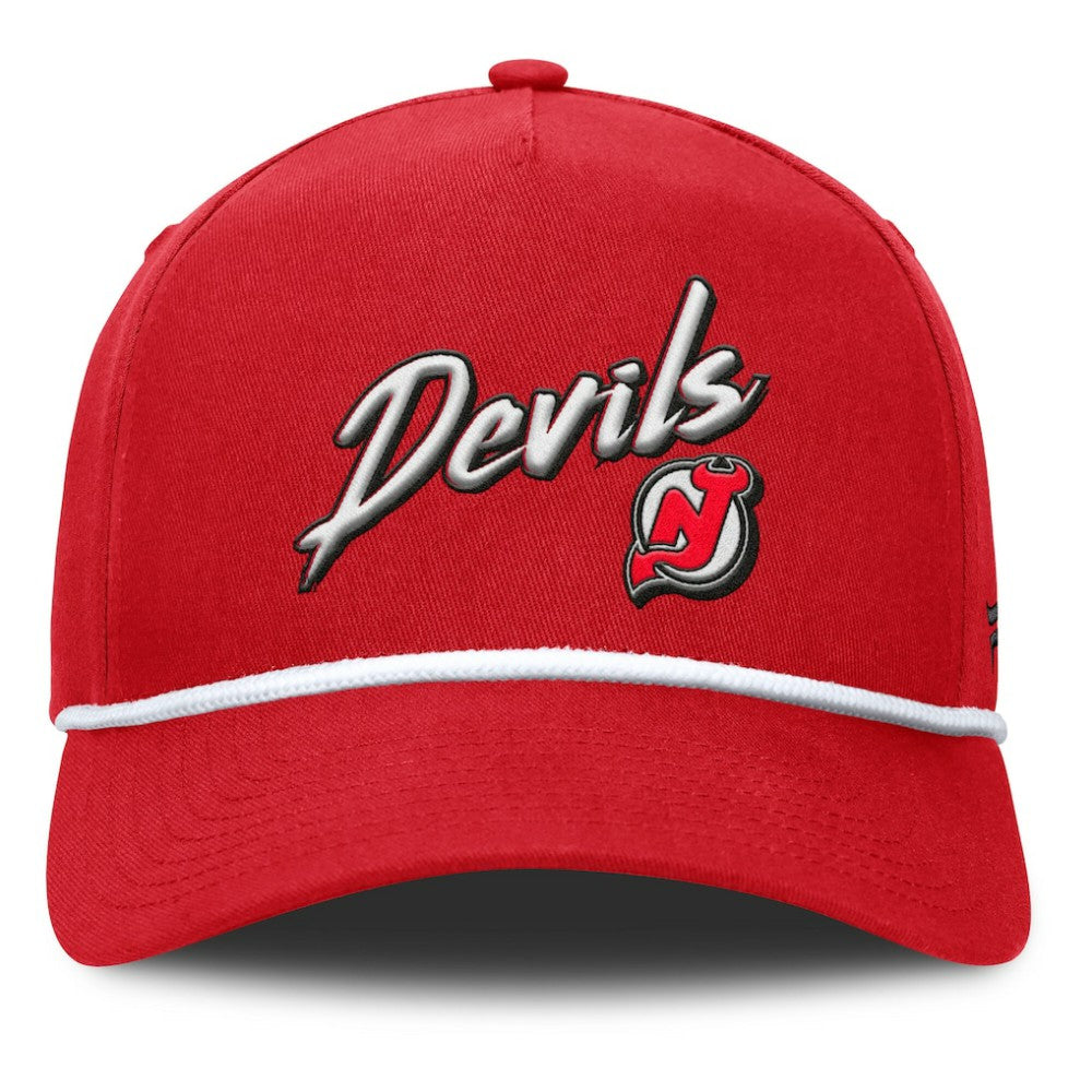 New Jersey Devils Fanatics Decades Collection A-Frame Rope Adjustable Hat Red