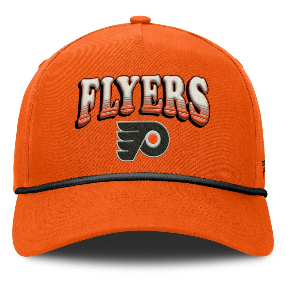 Philadelphia Flyers Fanatics Decades Collection A-Frame Rope Adjustable Hat Orange