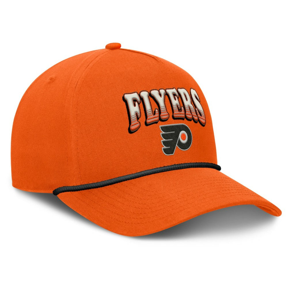 Philadelphia Flyers Fanatics Decades Collection A-Frame Rope Adjustable Hat Orange