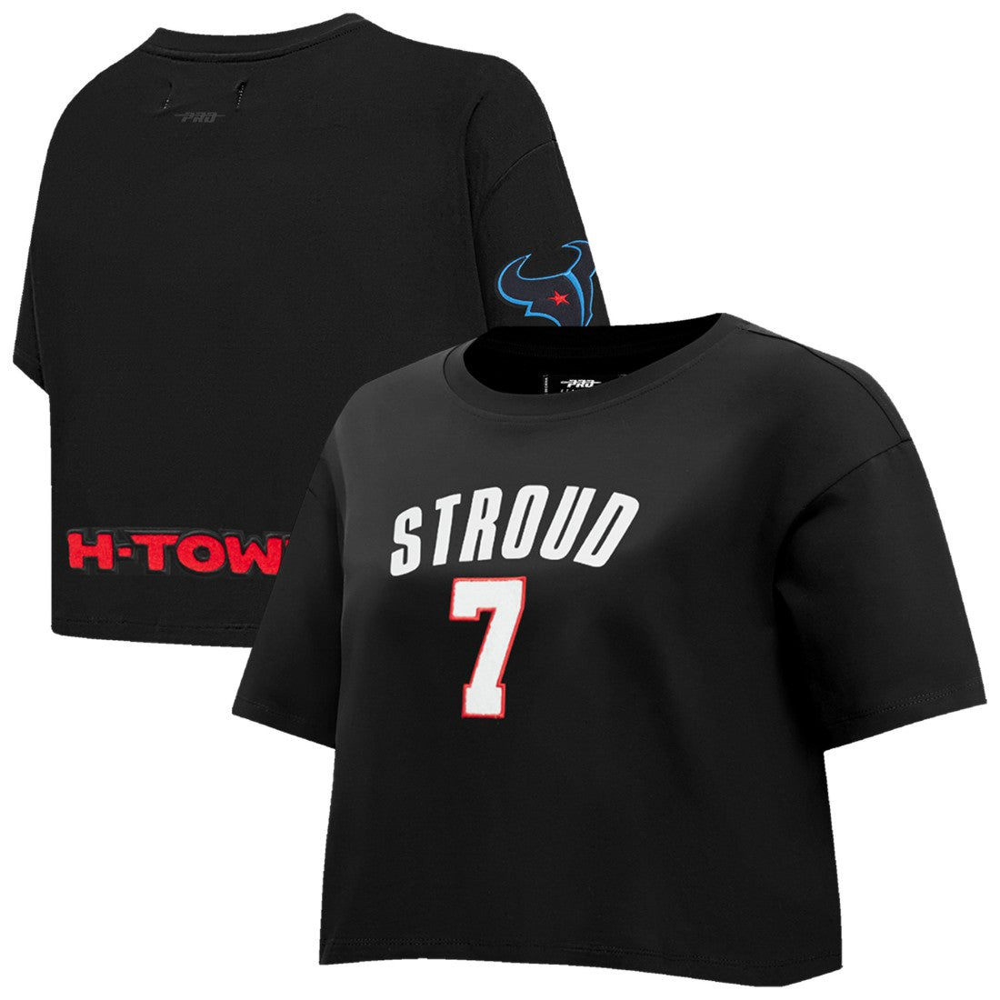 C.J. Stroud Houston Texans Pro Standard Women's Player Name & Number Cropped Boxy T-Shirt - Black discount