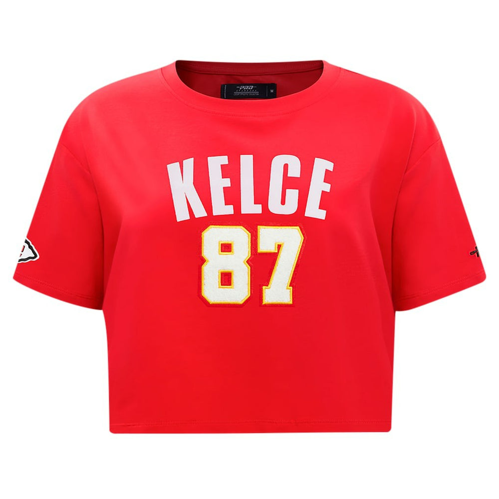 Travis Kelce Kansas City Chiefs Pro Standard Women's Player Name & Number Cropped Boxy T-Shirt - Red cheap