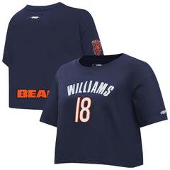 Caleb Williams Chicago Bears Pro Standard Women's Player Name & Number Cropped Boxy T-Shirt - Navy cheap