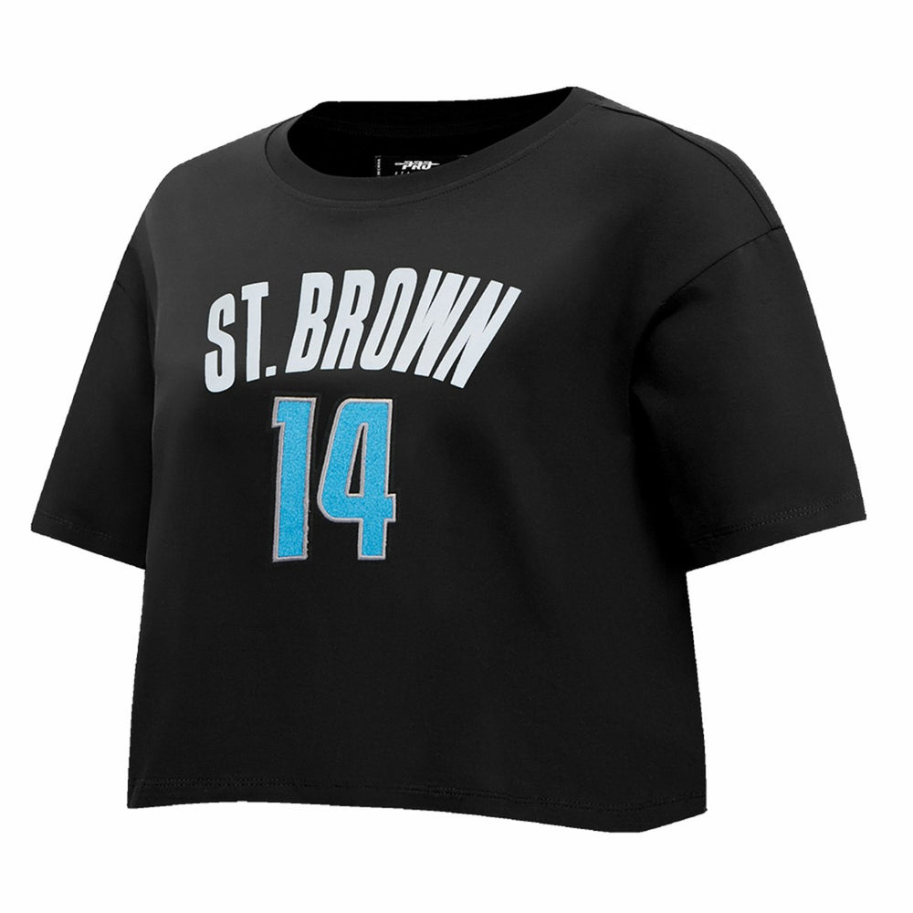 Amon-Ra St. Brown Detroit Lions Pro Standard Women's Player Name & Number Cropped Boxy T-Shirt - Black sale