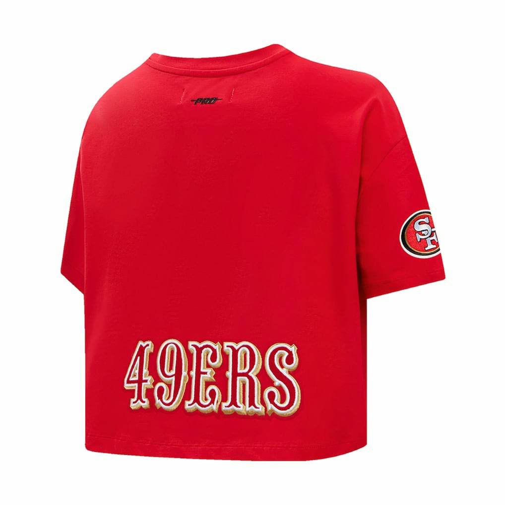 Christian McCaffrey San Francisco 49ers Pro Standard Women's Player Name & Number Cropped Boxy T-Shirt - Scarlet online