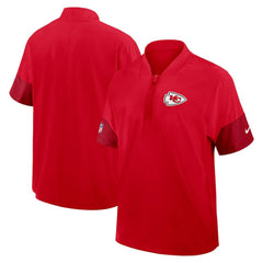 Kansas City Chiefs Sideline Short Sleeve Quarter-Zip Dri-FIT Coach Jacket - Red | Nike discount
