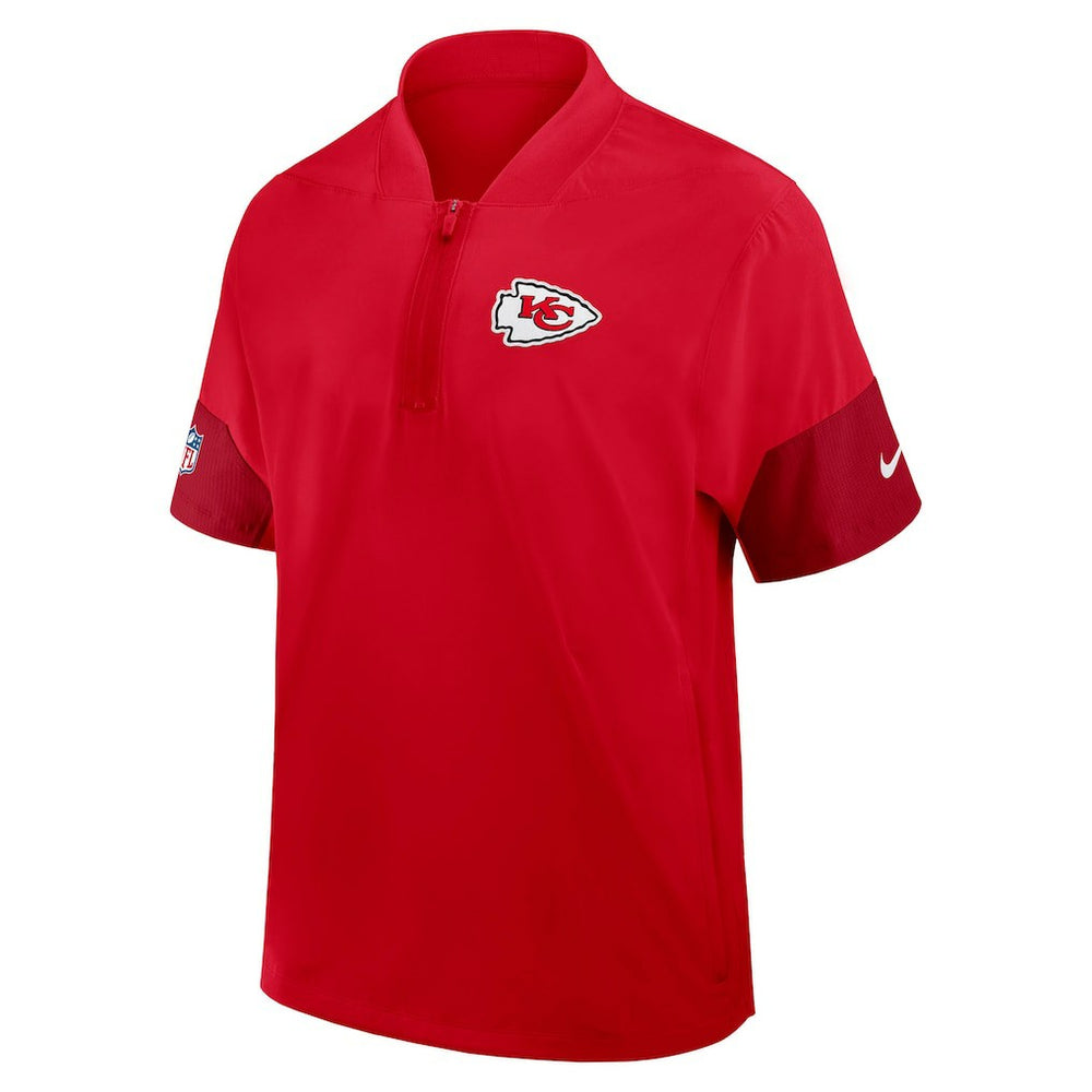 Kansas City Chiefs Sideline Short Sleeve Quarter-Zip Dri-FIT Coach Jacket - Red | Nike discount