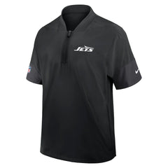 New York Jets Sideline Short Sleeve Quarter-Zip Dri-FIT Coach Jacket - Black | Nike sale