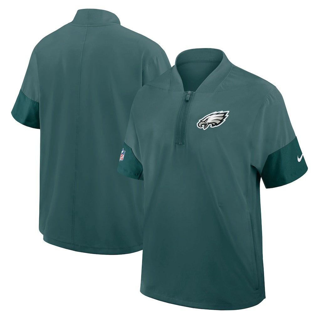 Philadelphia Eagles Sideline Short Sleeve Quarter-Zip Dri-FIT Coach Jacket - Midnight Green | Nike sale