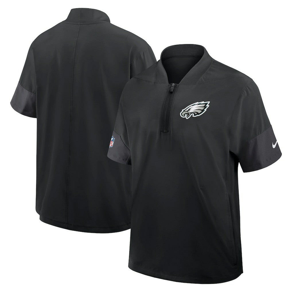 Philadelphia Eagles Sideline Short Sleeve Quarter-Zip Dri-FIT Coach Jacket - Black | Nike for sale